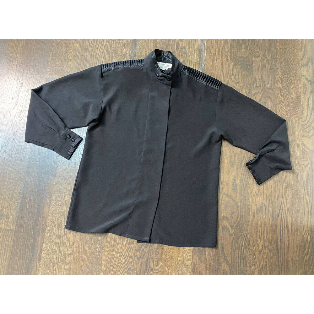 Oscar de la Renta Black Button Down Shirt
